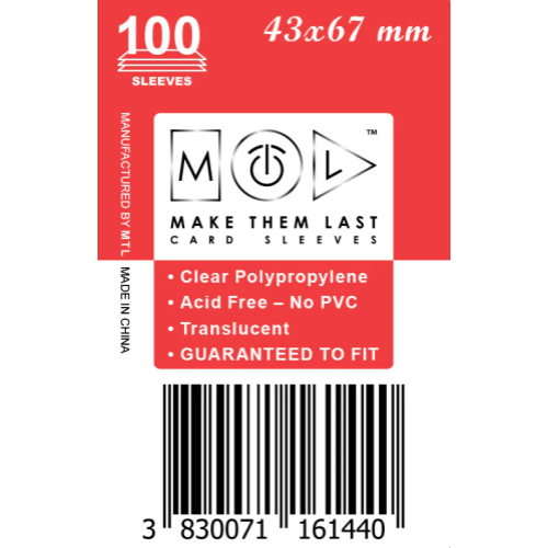 MTL 43x67 mm standard kártyavédő 100 db