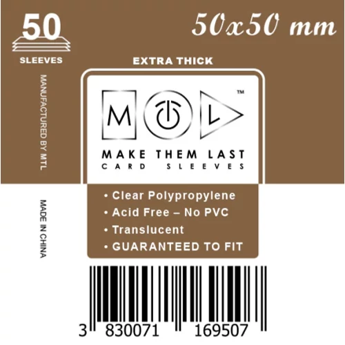 MTL 50x50 mm premium kártyavédő 50 db