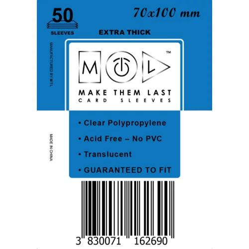 MTL 70x100 mm premium kártyavédő 50 db