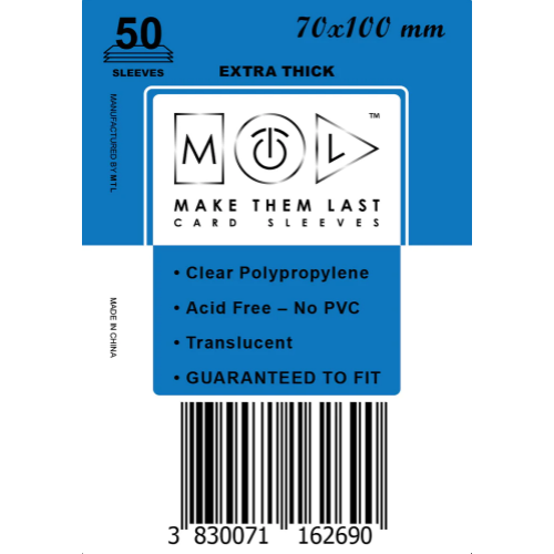 MTL 70x100 mm premium kártyavédő 50 db
