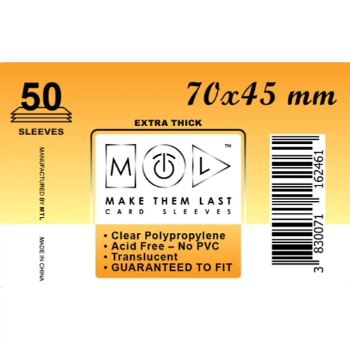 MTL 70x45 mm premium kártyavédő 50 db