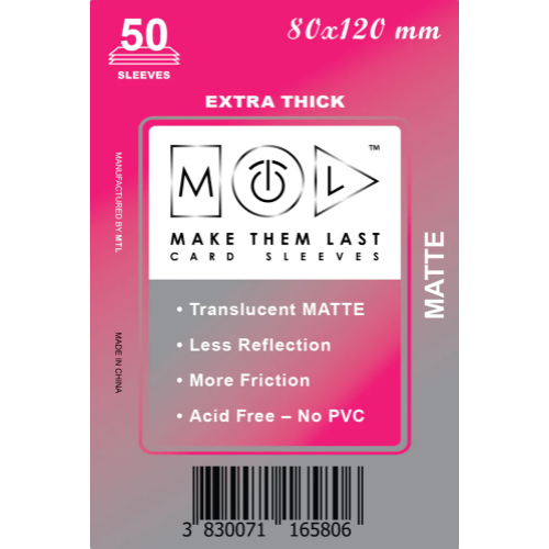 MTL 80x120 mm premium MATT kártyavédő 50db