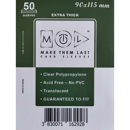 MTL 90x115 mm premium kártyavédő 50db