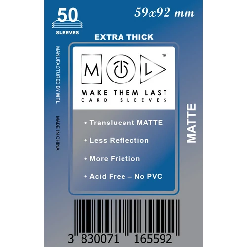 MTL 59x92 mm premium MATT kártyavédő 50db