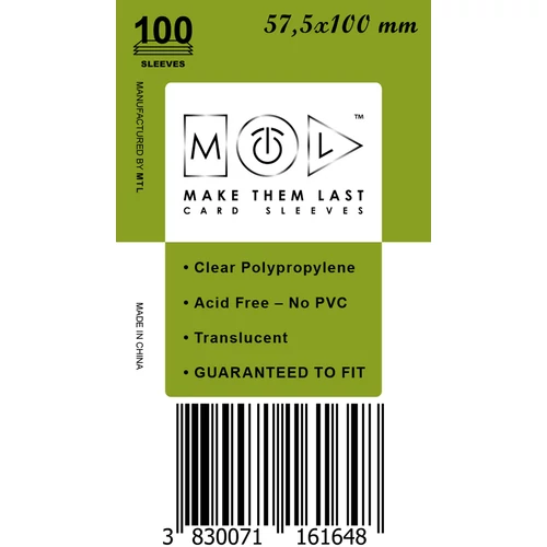 MTL 57,5x100 mm standard kártyavédő 100db